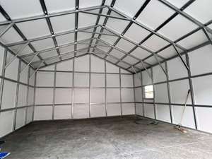 Bâtiment de garage préfabriqué en structure métallique, installation rapide, entrepôt métallique moderne et portable, kits de charpente en acier à faible coût - Product Image 4
