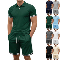Ensemble de shorts de sport décontractés pour hommes sur mesure, t-shirt polo à manches courtes, shorts pour hommes