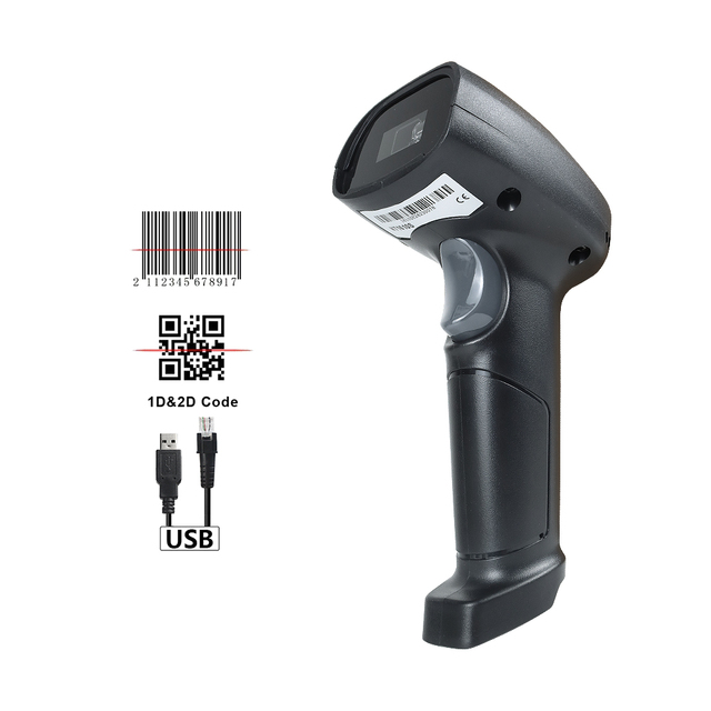 Cheap OEM 1D 2D USB Wired Handheld QR Code Reader Inversed Datamatrix Barcode Scanner OEM Customs Accepted Scanner Gun