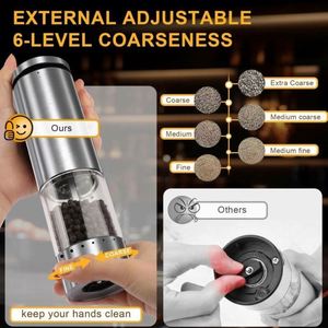 New Rechargeable Stainless Steel <b>Pepper</b> Mill Automatic Electric Salt and <b>Pepper</b> Mill <b>Grinder</b> Set with Rechargeable Stand - Product Image 5