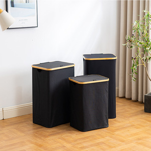Collapsible Dirty Clothes Hamper with Handle Closet Storage <strong>Bin</strong> for Bedroom Bathroom Dorm - 66L <strong>Laundry</strong> Basket with Lid <strong>Black</strong> - Product Image 6
