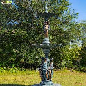 Escultura de fuente angelical de fundición de tamaño personalizado Cherubin Fontaine Bronce Laiton - Product Image 1