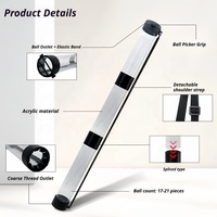Tube télescopique léger en plastique pour ramasser les balles de tennis, outil portable pour le court de tennis des enfants