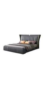 Modern Style Leather <b>King</b> <b>Size</b> <b>Bed</b> Luxury Modern Solid Wood <b>King</b> <b>Size</b> <b>Double</b> <b>Bed</b> for Hotel Bedroom - Product Image 2