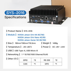 คอมพิวเตอร์ Orin NX สำหรับธุรกิจ ชุดพัฒนาคอมพิวเตอร์แบบฝังตัว คอมพิวเตอร์อุตสาหกรรม ONX16G-SYS-2016-256G SSD Orin N - Product Image 2
