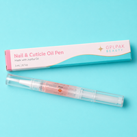 Boîte d'emballage fine à double rabat en carton plié en papier écologique personnalisé pour stylo à huile pour cuticules, produits cosmétiques et de beauté