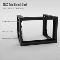 Rack mural robuste en acier SPCC de 1,5 mm au moins pour serveurs et équipements informatiques, idéal pour les salles de télécommunications et les réseaux ouverts de bureau