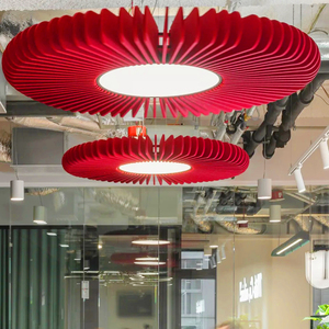 ไฟเพดาน LED อะคูสติกกลมอนอย่างเรียบง่ายแผงดูดซับเสียงสำหรับห้องนั่งเล่นสำนักงานและโรงแรม - Product Image 5