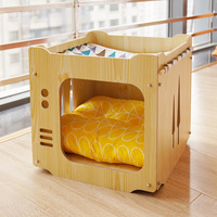 Mobilier d'intérieur moderne personnalisé pour chiens et chats, transporteurs faits main, meubles pour petits animaux, cages pour animaux de compagnie, maisons pour chats