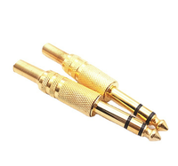 Vente en gros de prise jack 6.35MM mâle plaqué nickel/or Mono adaptateur de connecteur audio 1/4 pouce mâle à souder connecteurs stéréo laiton