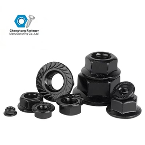 Tiêu chuẩn quốc gia Lớp 8 <span class=keywords><strong>Hex</strong></span> mặt bích <span class=keywords><strong>Nut</strong></span> 10mm màu đen hoàn toàn ren chống trượt nhiệm vụ nặng nề - Product Image 5