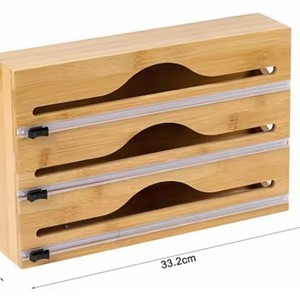 Wall <b>Mounted</b> Packaging Dispenser With <b>Cutter</b> Aluminum Multi Function Kitchen Storage Minimalist Design 6-7.9in Height - Product Image 3