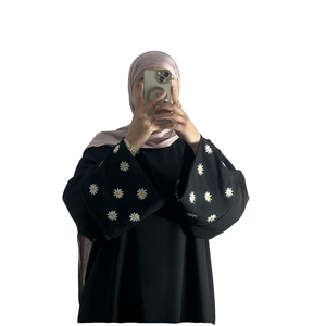 <span class=keywords><strong>Abbigliamento</strong></span> tradizionale musulmano da <span class=keywords><strong>donna</strong></span> abito lungo Abaya chiuso con colletto aperto Vintage Casual morbido <span class=keywords><strong>etnico</strong></span> Hijab Kaftan - Product Image 1