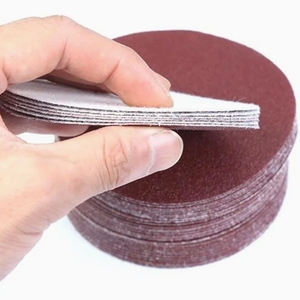 Alta Qualidade Red Aluminium Oxide <span class=keywords><strong>Hook</strong></span> <span class=keywords><strong>and</strong></span> <span class=keywords><strong>Loop</strong></span> Lixar Disco Velcro Disc para Remoção de Material e Resurfacing Multi Hole - Product Image 4