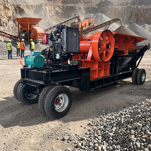 מכונת ייצור חול ניידת, מכונת ריסוק לסת דיזל לסלעים, עפרות ואבנים, מחיר עם מסך רוטט, מכונת ריסוק אבנים - Product Image 1
