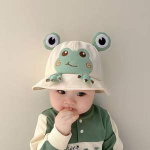 Chapeau Bob de Pêcheur en Coton Uni Brodé Style Image, Protection Solaire Mignonne pour Bébé, Motif Grenouille, Collection Été 2026, Vente en Gros - Product Image 5