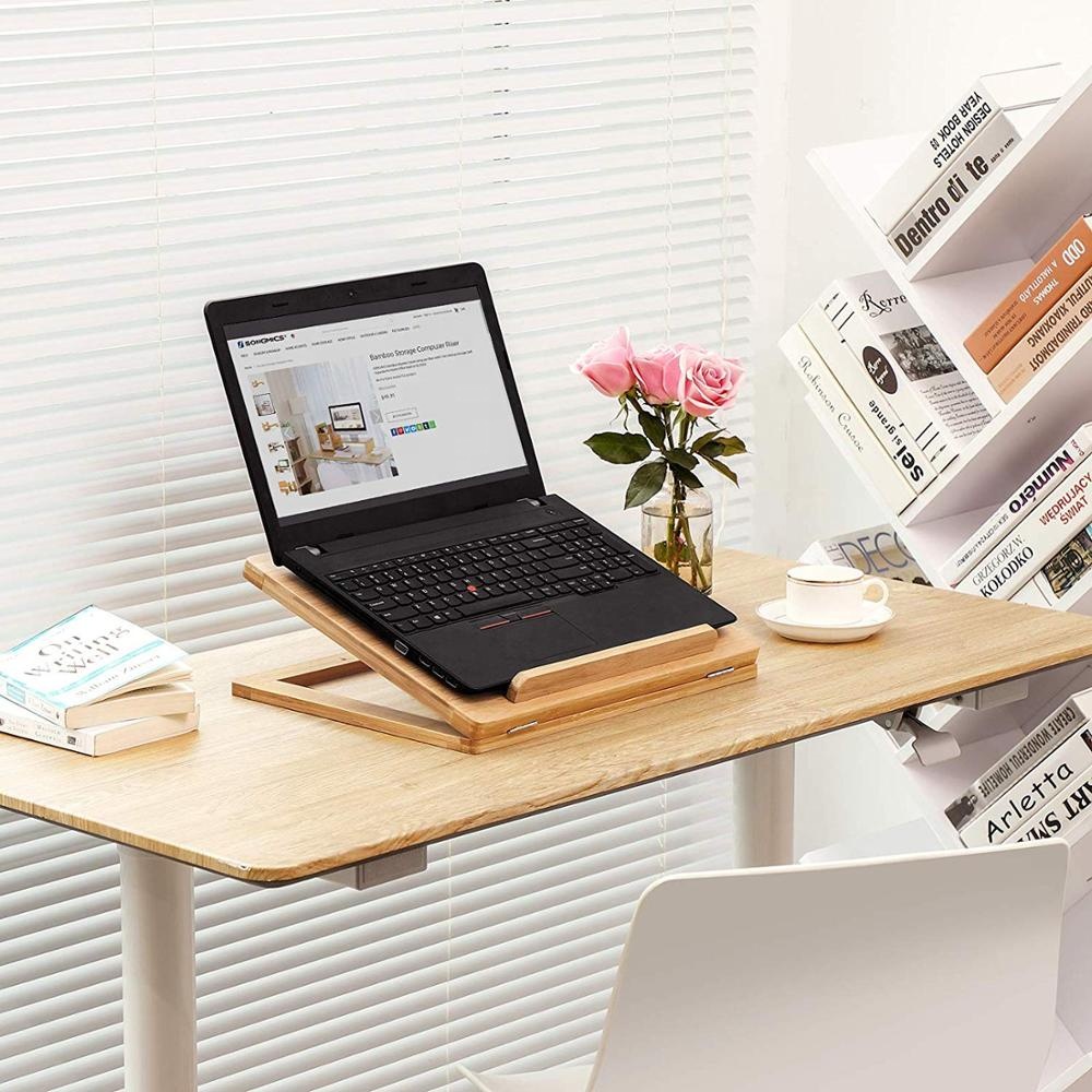 Складной регулируемый по высоте бамбуковый Складной Портативный Регулируемый Настольный держатель для ноутбука Подставка для подставки