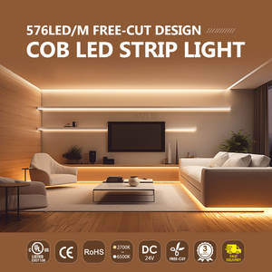 24V Free Cutting CCT COB LED <b>Strip</b> 8mm 2700K to 6500K Tunable Light COB LED <b>Strip</b> - Product Image 6