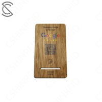 Carte de visite en bois personnalisable avec code QR NFC programmable, puce NTAG216 13,56 MHz, RFID intelligent ISO 14443A, support Google Review, utilisation hôtelière