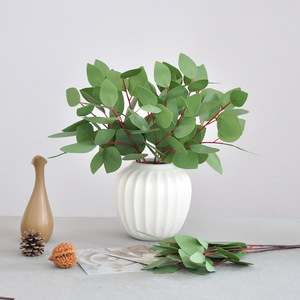 Bouquet de feuilles d'eucalyptus artificielles 30cm-100cm en PVC souple pour décoration de mariage et de maison, moulage par injection, verdure imprimée en 3D - Product Image 2
