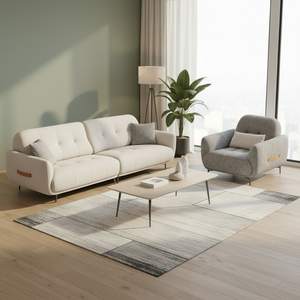 Divano Singolo Convertibile in Tessuto Vellutato con Braccioli Curvi e Imbottitura in Spugna per il Comfort del <span class=keywords><strong>Soggiorno</strong></span> - Product Image 2