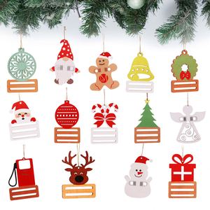 Décoration de Noël promotionnelle : Planche artisanale en bois avec motifs étoile, flocon de neige, pince à billets et sapin de Noël, pour cadeaux - Product Image 1