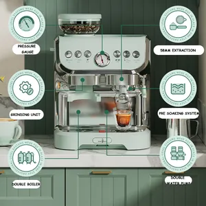 Machine à café chaude électrique de 15 bars, machine à café expresso automatique pour hôtel