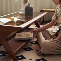 Mesa de Centro Rectangular de Estilo Francés Moderno, Mueble de Madera Ecológico y Duradero para Sala de Estar, Mueble para el Hogar Sencillo y Elegante