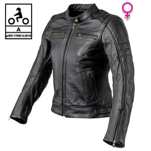 Carburo TWISTER chaqueta de moto de cuero certificada CE mujer Negro S - Product Image 1