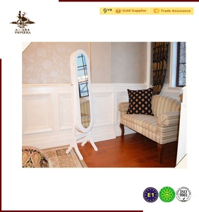Armoire à bijoux moderne et personnalisée de forme ovale JC48 Meuble de salon en panneau de bois MDF avec miroir sur pied encadré Chambre à coucher - Product Image 4