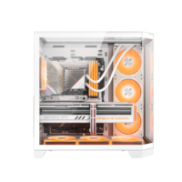 AntarcChill White Gaming ATX Desktop Table Computer Case Mid Tower with 7 Fans Full View Tempered Glass Fish Tank Fashion