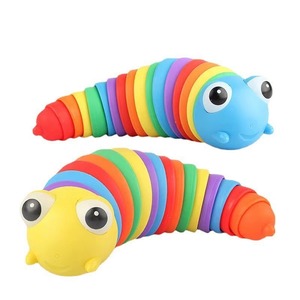 Hot-selling Plastic Slug Stress Relief Toy Educational Vent Caterpillar <b>Rainbow</b> for 14 Years & up - Product Image 2