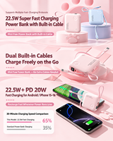 Mini Power Bank HYTO Factory 10000mAh 20000mAh 22.5W Charge rapide Chargeur portable avec câbles intégrés PD 20W Affichage numérique