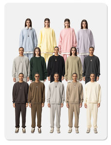 Produttore all'ingrosso 400 personalizzato Gsm cotone misto pile foderato girocollo felpe per le donne <span class=keywords><strong>e</strong></span> gli uomini <span class=keywords><strong>tuta</strong></span> - Product Image 2