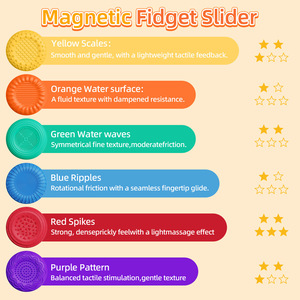 New Designs 6 Pcs Soft Silicone Round Magnetic Sensory Stone <b>Fidget</b> <b>Toy</b> for Kids Adults with ADHD SPD Biting Anxiety Relief - Product Image 6