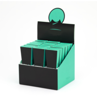 Boîtes de présentation en carton PVC pliables et écologiques personnalisées pour comptoir, avec crochets pour support de table ou de bureau