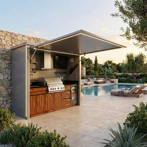 Sang trọng chống ẩm thép không gỉ nhà bếp ngoài trời với đổ màu sắc mát mẻ nhà bếp ngoài trời với nơi trú ẩn chống gỉ BBQ Pod - Product Image 2