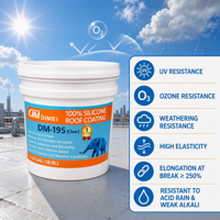 Revêtement de toiture en silicone 100% DM avec garantie de 30 ans, membrane d'étanchéité liquide de qualité professionnelle, fourniture en gros d'usine