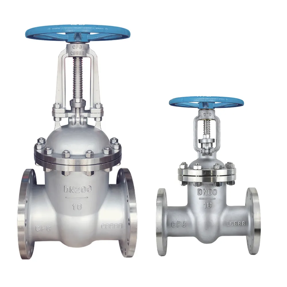 SONGO DN100 4 Inci ANSI 150LB Batang Naik Baja Nirkarat 304 Roda Tangan Flange Gate Valve Metal Seat Gate Valve