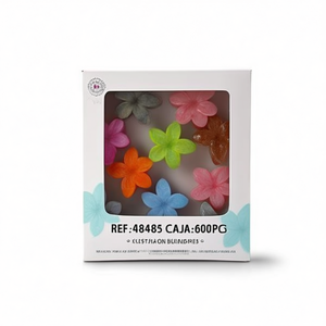 Fermaglio per capelli a forma di frangipani con motivo marmorizzato da 8 cm, 1 pezzo per colore, scatola da 600 pezzi - Product Image 3