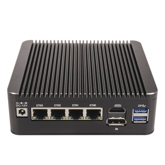 Industrial Fanless Computer N150 4 LAN DDR5 Embedded Mini PC Soft Router Firewall Appliance for Network Management