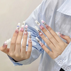 Uñas Postizas <span class=keywords><strong>de</strong></span> Alta Calidad, 10 Piezas, Lujosas con Pedrería Multicolor, Precio <span class=keywords><strong>de</strong></span> Fábrica al por Mayor - Product Image 2