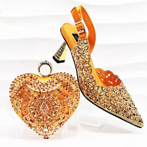 Conjunto de Zapatos y Bolso Africanos a Juego para Mujer, de Tacón Alto con Plataforma y Pedrería, Punta Cerrada, Ideales para Fiestas - ¡Venta Caliente! - Product Image 5