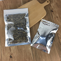 Emballage en plastique réutilisable de cartes de jeu laminées en feuille d'aluminium Sac en mylar plat à fermeture éclair avec fenêtre avant pour fruits secs