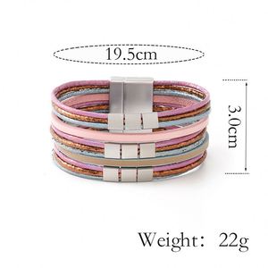 Woven Leather Bracelet Social Media Viral Style Wholesalers Lead <b>Free</b> Stainless Steel Holiday Gift for Women Hollow Link <b>Weight</b> - Product Image 4
