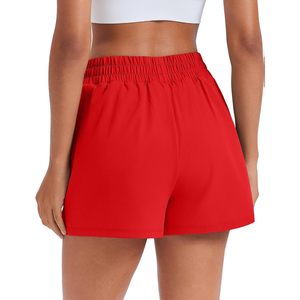 FOXA Short de course 2 en 1 pour femme, short de sport taille haute avec 4 poches True Red S - Product Image 4