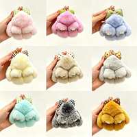 Nouveau porte-clés en peluche de 10 cm, lapin mignon avec nœud papillon, style princesse, poupée en peluche de dessin animé, cadeau unisexe, porte-clés en peluche et breloque de sac