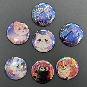 カスタムメイドのふわふわブリキ製アニメキャラクターソフトモーショングッズピンバッジ、38mm、50mm、58mm、75mmの丸型バッジ - Product Image 4