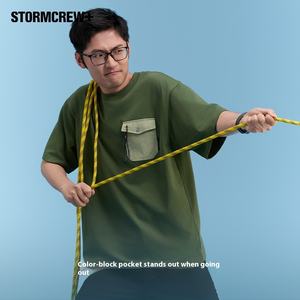 STORMCREW Bolso T-Shirt MediaStorm Montanha Função Confortável Pele-Friendly Suavidade Sólidos Cores Contraste-Novo - Product Image 5