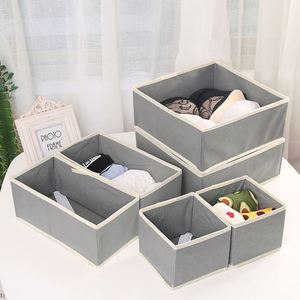 Non-Woven Underwear Organizer Storage <b>Box</b> 6pcs Set Bra Socks Clothes Storage <b>Box</b> Drawer Divider Folding Storage <b>Box</b> - Product Image 1